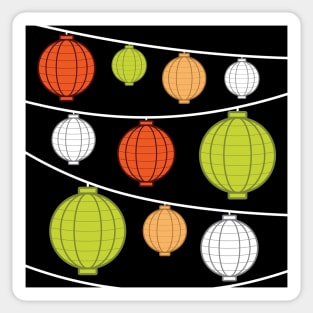 Lanterns | Green Orange Peach White Sticker